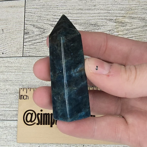 Dark Blue Apatite Crystal Tower - Picture 4 of 5